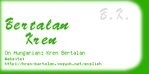 bertalan kren business card